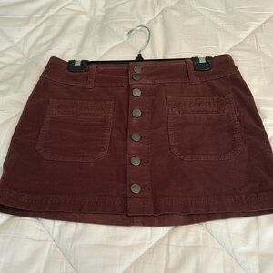 Brown free people button up skirt